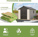 Patiowell 8 x 10 FT Resin Outdoor Storage Shed with Floor, Plastic Shed with Window and Lockable Door for Garden, Backyard, Tool Storage Use, Easy to Install in Beige (Kick-it Shed) by GreenHaven Gardens