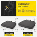 SUNROX Gel Memory Foam Chair Cushions, FadeShield Water-, Stain-Resistant Durable Reversible Seat Cushion Pads with Ties for Indoor/Outdoor Kitchen Dining Office, 19"x19", Set of 4, Midnight by GreenHaven Gardens