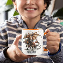 Personalized Name Dragon Lover Ceramic Mug 15oz, Custom Mechanical Dragon Design Coffee Cup, Unique Dragon Mug Gift For Fantasy Enthusiasts, Customized Kid Cup On Birthday, Holiday by CozyNest Decor