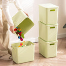 5 pack large plastic White storage bins Baskets, Toy Box Chest with Lids and Handle，Organizer Containers for Baby，Kids,snacks,Nursery，Shelves，Playroom, Bedroom，Office,Closet，home by TinyTreasures Baby Boutique