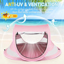 Baby Beach Tent,Large Pop Up Beach Tent Sun Shade for Beach,Portable Baby Travel Tent with Mosquito Net,Indoor Baby Play Tent,UPF 50+ UV Protection Sun Shelters for Infants by TinyTreasures Baby Boutique