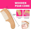 Goat Baby Hair Brush Set, Wooden Comb Massage Scalp Comb, Safe Natural Hair Care Kit, Soft Silicone Bath Brush for Newborns Toddlers (Brush Set+ Massager) by TinyTreasures Baby Boutique