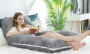Meiz Pregnancy Pillow, U Shaped Full Body Pillow, Pregnancy Pillows for Sleeping, Maternity Pillow for Pregnant Women with Removable Velvet Cover (60 Inch, Gray) by TinyTreasures Baby Boutique