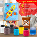 Acrylic Paint Set for Kids Includes 6 Acrylic Paints, Painting Canvas, 7 Paintbrushes, Paint Pallet, Arts and Crafts for Kids Canvas Painting Supplies Bundle by TinyTreasures Baby Boutique