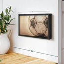 Elephant Stock Worn Soccer Ball Wall Art - Horizontal Framed Canvas - 1-Piece Living Room Wall Decor - Photography sports Canvas Print - Brown and Gray Decor for Wall - 13" X 9" by CozyNest Decor