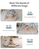 Blissful Diary Shell Baby Play Gym Mat, Softer & Enlarged Tummy Time Mat w 6 Detachable Toys for Sensory & Motor Skill Development, Activity Mat for Newborn Essentials Shower Gift, Boho Ocean Theme by TinyTreasures Baby Boutique