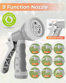 Ayleid Retractable Garden Hose Reel,1/2 in x 130 ft Wall Mounted Hose Reel, with 9- Function Sprayer Nozzle, Any Length Lock/Slow Return System/Wall Mounted/180°Swivel Bracket (Grey) by GreenHaven Gardens