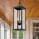 Large Outdoor Pendant Lantern Light Fixture for Front Porch, 20 Inch 2-Light Black Exterior Hanging Chandelier with Clear Glass, Outdoor Indoor Pendant Lamp for Patio, Gazebo, Entryway, Doorway by CozyNest Decor