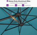 PURPLE LEAF 9 Feet Patio Umbrella Square Cantilever Umbrella Outdoor with 360° Rotation and Aluminum Offset Hanging for Pool Deck Garden Backyard, Turquoise by GreenHaven Gardens