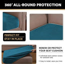 PrinceDeco Stretch Sofa Cushion Covers for Couches and Sofas,Soft Velvet Couch Seat Covers, Sofa Covers Washable, Seat Cushion Cover for 3 Couch Sofa Pet Friendly - Deep Teal, Each Width Up to 29.5" by CozyNest Decor