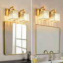 Modern Bathroom Vanity Light 2-Lights Gold Crystal Wall Lamp Bathroom Modern Crystal Vanity Lighting by CozyNest Decor