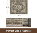AMOAMI Area Rug - 8x10 Vintage Soft Coffee & Brown Rug for Living Room, Bedroom, Dining Room, Office - Non-Slip, Washable Carpet by CozyNest Decor