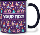 Personalized Mug for Kids - Princesses - Custom Name/Text, Ceramic Hot Chocolate/Cocoa/Coffee Cup for Girls, Birthday/Christmas/Holiday Gift - 11 oz, Black Handle by TinyTreasures Baby Boutique