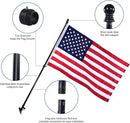 Quarut House Flag Pole Kit,Including 6Ft Stainless Steel Flag Pole,Heavy Duty Nylon 3x5 Ft American Flag,Aluminum Alloy Rings and Bracket.Wall Mounted Flagpole Set for Residential Commercial（Black) by GreenHaven Gardens