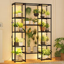 Plant Stand Indoor with Grow Lights Large Plant Shelf Plant Cabinet Hanging Plant Rack Metal Plant Holder for Multiple Plants for Living Room Patio Balcony Garden Black by GreenHaven Gardens