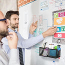 Neudeco Magnetic Pencil Holder, Locker Shelf Organizer, Metal Storage Basket for Whiteboard, Refrigerator, Ideal Cabinet for School, Black (Pack 4) by CozyNest Decor