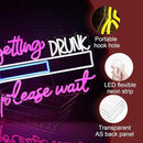 Drink Please Wait Neon Sign Dimmable Letters Neon Light for Wall Decor USB Powered LED Drinking And Wait Light Up Sign for Pub Man Cave Home Bar Restaurant Decor Party(16.7 * 12.8In) by CozyNest Decor