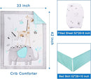Wowelife Elephant Crib Bedding Set Gray, Premium 3-Piece Baby Bedding Set Elephant, Safari Newborn& Infant Nursery Bedding Set for Baby Boy, Gray by TinyTreasures Baby Boutique