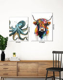 Nautical Octopus Canvas Wall Art Octopus Ocean Theme Print Poster Coastal Framed Picture Painting for Home Beach House Bedroom Wall Decor 8x10 Inch by CozyNest Decor