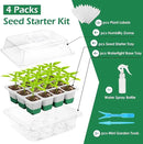 Reusable Seed Starter Tray, 4 Pack Silicone Seed Starter Kit for Starting Plant Seeds with Humidity Adjustable Dome and Lid, Indoor Seed Starting Supplies with Water Spray Bottle for Plants, BPA-Free by GreenHaven Gardens