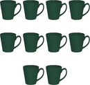 DISCOUNT PROMOS Glossy Ceramic Latte Coffee Mug 12 oz. Set of 10, Bulk Pack - Perfect for Tea, Espresso, Cappuccino, Hot Cocoa - Green by CozyNest Decor