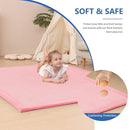 Baby Play Mat for Floor,1.3" Thick Memory Foam Tummy Time Mat for Toddlers,Infants,Kids,Water-Repellent Soft Nursery Rug,Extra Large Non Slip for Crawling&Yoga,Tatami Style for Living Room(Pink) by TinyTreasures Baby Boutique