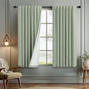 Small Short Blackout Curtains 54 Inch Length for Bedroom 2 Panels Back Tab Pleated Light Sage Green Room Darkening Insulated Thermal Drapes Window Treatment Curtain Panels for Living Room Boho Decor by CozyNest Decor