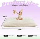 Hobestluk 3 in 1 Bean Bag Chair Giant Bean Bag Chairs for Adults with Ripple Cover Convertible Bean Bag Floor Cushion with Machine Washable Cover for Living Room (Ripple White) by CozyNest Decor