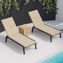 Patio Chaise Lounge Set of 2 with 4 Adjustable Backrest, Foldable Aluminum Chaise Lounge Chair Recliner for Outdoor, Poolside, Sun Tanning Flaxen by GreenHaven Gardens