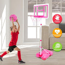 Kids Basketball Hoop with Stand, Adjustable Height 3.5FT-6.2FT Toddler Basketball Hoop, Basketball Goal Outdoor Indoor Toys for Girls Age 3 4 5 6 7 8 Years Old Gifts(Pink) by TinyTreasures Baby Boutique