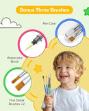 TECJOE Paint with Water Coloring Books for Toddlers, Dinosaur Series Watercolor Set with 3 Brushes, Mess Free Painting Activity for Kids Ages 4 5 6 7 8, Christmas Gifts Arts & Crafts Toy by TinyTreasures Baby Boutique