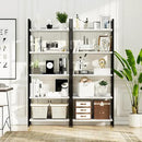 NUMENN Bookshelf, 5 Tier Bookshelves, Home Office Bookcase Shelf Storage Organizer, Free Standing Storage Shelving Unit for Bedroom, Living Room and Home Office, White&Black by CozyNest Decor