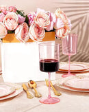 Ciaell 12 Pack Pink Plastic Wine Glasses - 10 Oz Disposable Wine Glasses with Stem for Parties & Weddings & Poolside & Outdoors & Camping by CozyNest Decor