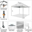 CROWN SHADES Adjustable Height on The Fly, 10x10 Pop Up Canopy - Beach Tent with One Push Setup - Easy Outdoor Sun Shade for Events, Parties, Camping - Outside Shade with STO-N-Go Bag, White by GreenHaven Gardens
