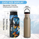 25/32/40/64oz Water Bottle Bag Holder Carrier-Insulated Crossbody Sling Case Sleeve with Strap & Pockets for Men Women Gym Cycling Travel Walking Hiking Camping by TinyTreasures Baby Boutique