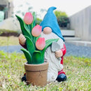 Garden Gnome Statue, Sculpture of a Dwarf Holding a Shovel and a Flower Pot, Solar Gnome Statues Outdoor Decor, Outside Lawn Patio Yard Ornament Gifts by GreenHaven Gardens