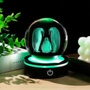 YWHL 3D Crystal Ball Penguin Figurine with LED Base Laser Penguins Gifts for Women Men on Christmas Birthday Decorative Penguin Statue Ball Glass Animals Globe Night Light for Home Decor (80mm) by GreenHaven Gardens