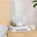5.8" H White Coral Decor, Resin Coral Statue, Nautical Decorations for Home, Bedroom, Bathroom, Living Room, Beach/Coastal/Ocean Themed Cabinet Shelf Tabletop Decor by CozyNest Decor