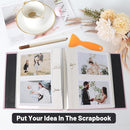 RECUTMS Photo Album Self Adhesive Magnetic Scrapbook 4x6 5x7 8x10 Pictures Scrapbook Album, 40 Pages Photo Book for DIY Baby Family Wedding with Metal Pen and Plastic Board (Pink) by TinyTreasures Baby Boutique