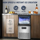 Commercial Ice Maker Machine 100LBS/24H with 20LBS Storage Bin, Gallon Water & Facuet Water Inlet, 36PCS 15" Wide Undercounter/Freestanding Ice Maker Machine for Home Bar Outdoor, Self Cleaning by CozyNest Decor