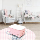 Custom Nursery Crib Bedding Set: Personalized Name 4 Piece Pink Checkered Elephant Pattern Baby Crib Sets for Girls - Toddler Double Layer Blanket Set, Comfortable Crib Bed Sheets for Baby Toddlers by TinyTreasures Baby Boutique