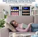 Wine and Beverage Refrigerator 30 Inch, Upgrade Dual Zone Wine Cooler, 30'' Wine beverage Fridge Built in or Freestanding Under Counter Large Capacity Glass Door Advanced Cooling System by CozyNest Decor