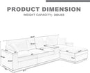 120.3" Modern L-Shaped Sectional Sofa with 360°Swivel Drop-Down Table, Storage Armrest, USB Ports & Movable Storage Ottoman – Plush Linen Cloud Couch for Lounge (Grey) by CozyNest Decor