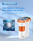 Microscope for Kids 1000x Magnification, 2.4-inch ScreenPocket Microscope with Photo and Video Recording (with Slide Kit) Portable Educational Gift by TinyTreasures Baby Boutique