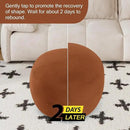 MeMoreCool Round Stuffed Pouf Ottoman Foot Rest, Floor Pouf Foot Stool with Soft Foam Chunk Filling, Small Round Ottoman Footstool Circle Footrest for Living Room, Coffee by CozyNest Decor