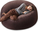 Bean Bag Chair 4Ft, Memory Foam Filled, Large Beanbag Chairs for Adults and Teens, Soft Sofa with Removable Flannel Cover, Round Couch for Living Room Bedroom College Dorm (Brown, 4FT-47×47"×24") by CozyNest Decor