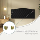 Velvet Upholstered Headboard Queen/Full Size Latest Model Wall Mount, Bed Frame Mount, Featuring High-Density Sponge Padding, Luxury Texture Easy Assembly Comfort and Style-Black by CozyNest Decor