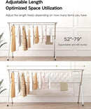 Clothes Drying Rack 79 Inches Folding Indoor Outdoor, Drying Rack Clothing Collapsible, Foldable Laundry Drying Rack, Heavy Duty Stainless Steel Clothesline, Garmet Rack, 20 Hooks 12 Clips by CozyNest Decor