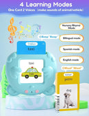 Bilingual Talking Flash Cards for Toddlers, 224 Sight Words Spanish and English Learning Flashcards for Kids, Autism Pocket Speech Therapy Toys, Española Vocabulary by TinyTreasures Baby Boutique