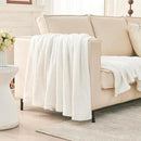 EMME Muslin and Fleece Twin Blanket Reversible - 60"*80" Cream Soft Warm Throw Blankets for Couch Bed Picnic Travel Bed by CozyNest Decor